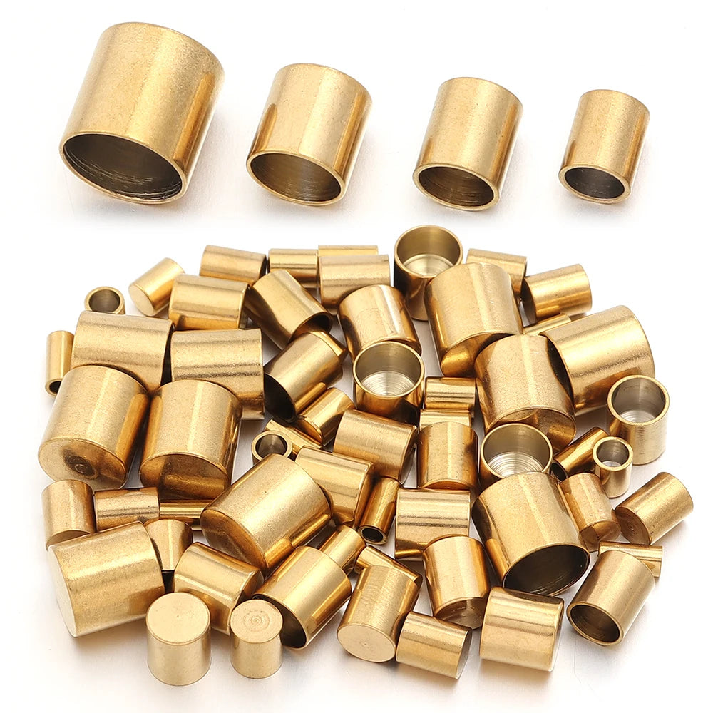10-20pcs/lot 2-10mm Stainless Steel Leather Cord Clasp Crimp End Caps For Necklace Bracelet Connectors Jewelry Making Supplies Aurexia off