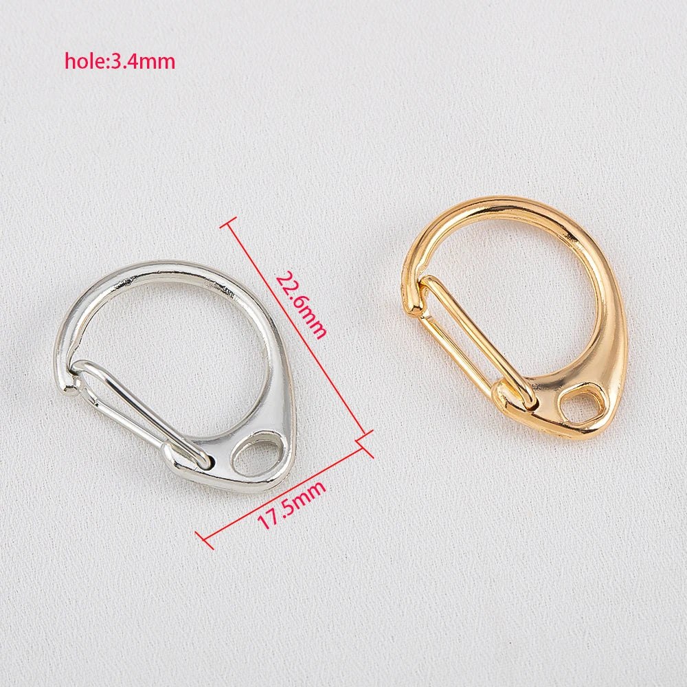 10pcs C-Shaped Spring Snap Alloy Lobster Clasps Keychain Hooks Pendant Connectors for DIY Key Chain Making Accessories Aurexia off