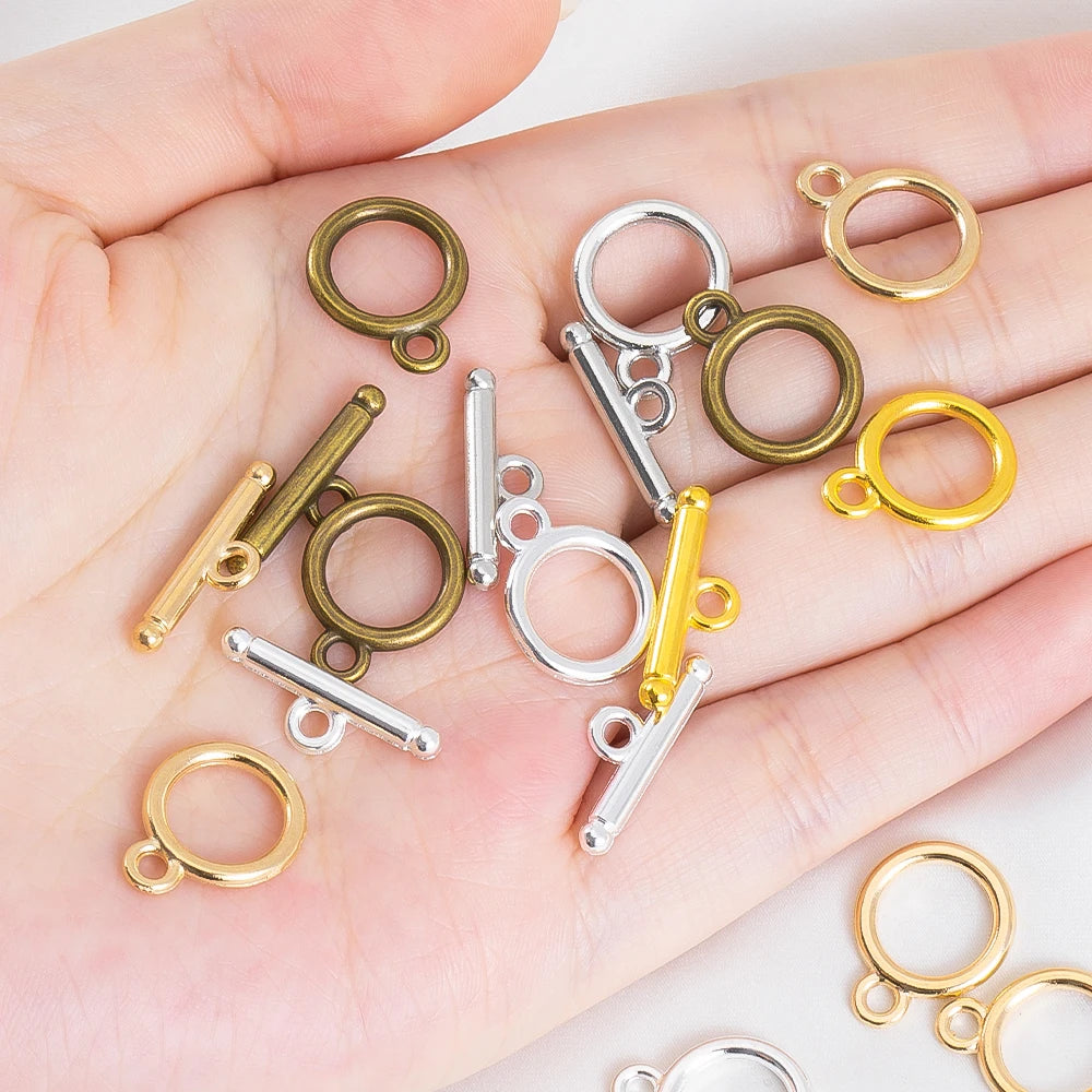 10Sets/lot Metal OT Clasps Connectors for Bracelet Necklace DIY Toggle Clasps Buckle Jewelry Making Supplies Connector Aurexia off