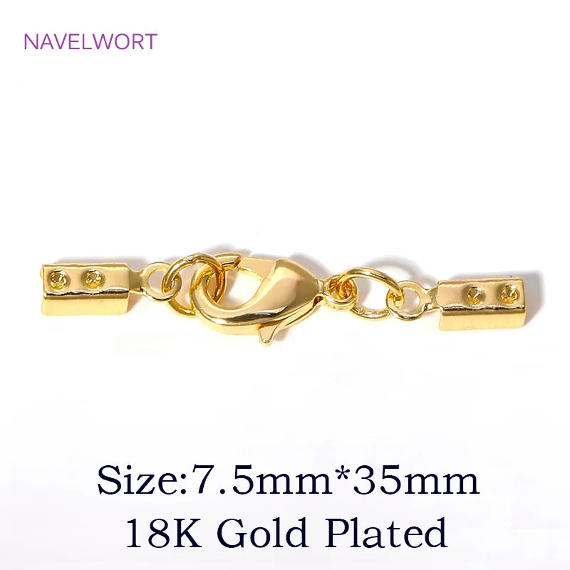 18K Gold Plated Brass Lobster Clasps Connector,Jewellery End Caps Fastener Clasp For DIY Bracelet Jewelry Making Accessories Aurexia off