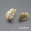 1/2Pcs 18K Gold Plated Brass Leaf Shaped Hollow Fashion Earrings Buckles For DIY High Quality Earring Hook Clasps Jewelry Making Aurexia off