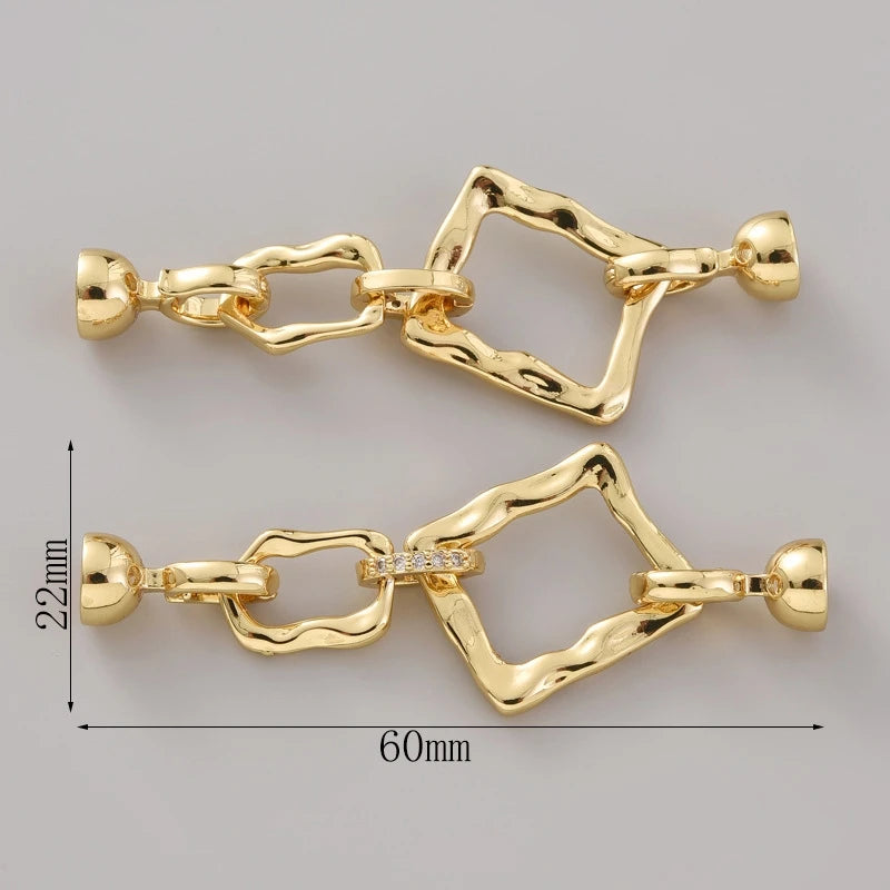 Zircon Fasteners For Bracelets Accessories 18K Gold Plated Connectors For Jewelry DIY Jewelry Making Supplies,Clasp For Jewelry Aurexia off