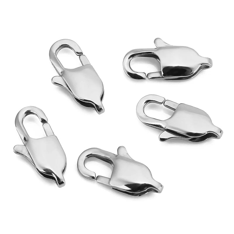 10pcs High End Quality Gold Stainless Steel Rectangle Lobster Clasps Hooks Connector for DIY Bracelet Necklace Jewelry Making Aurexia off