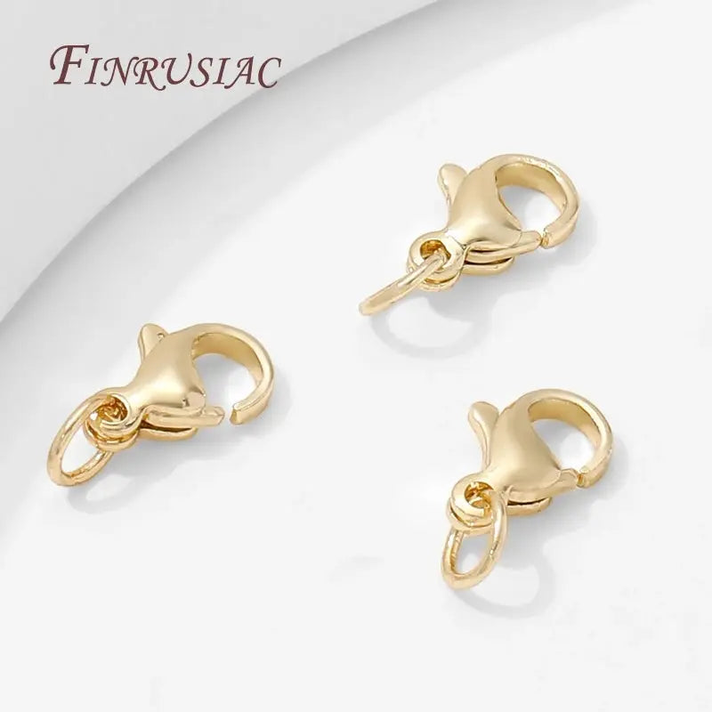 Stainless Steel Gold Plated 10mm Lobster Clasps,Locks For Jewelry Connectors DIY Bracelets Making Accessories,Clasps For Jewelry Aurexia off