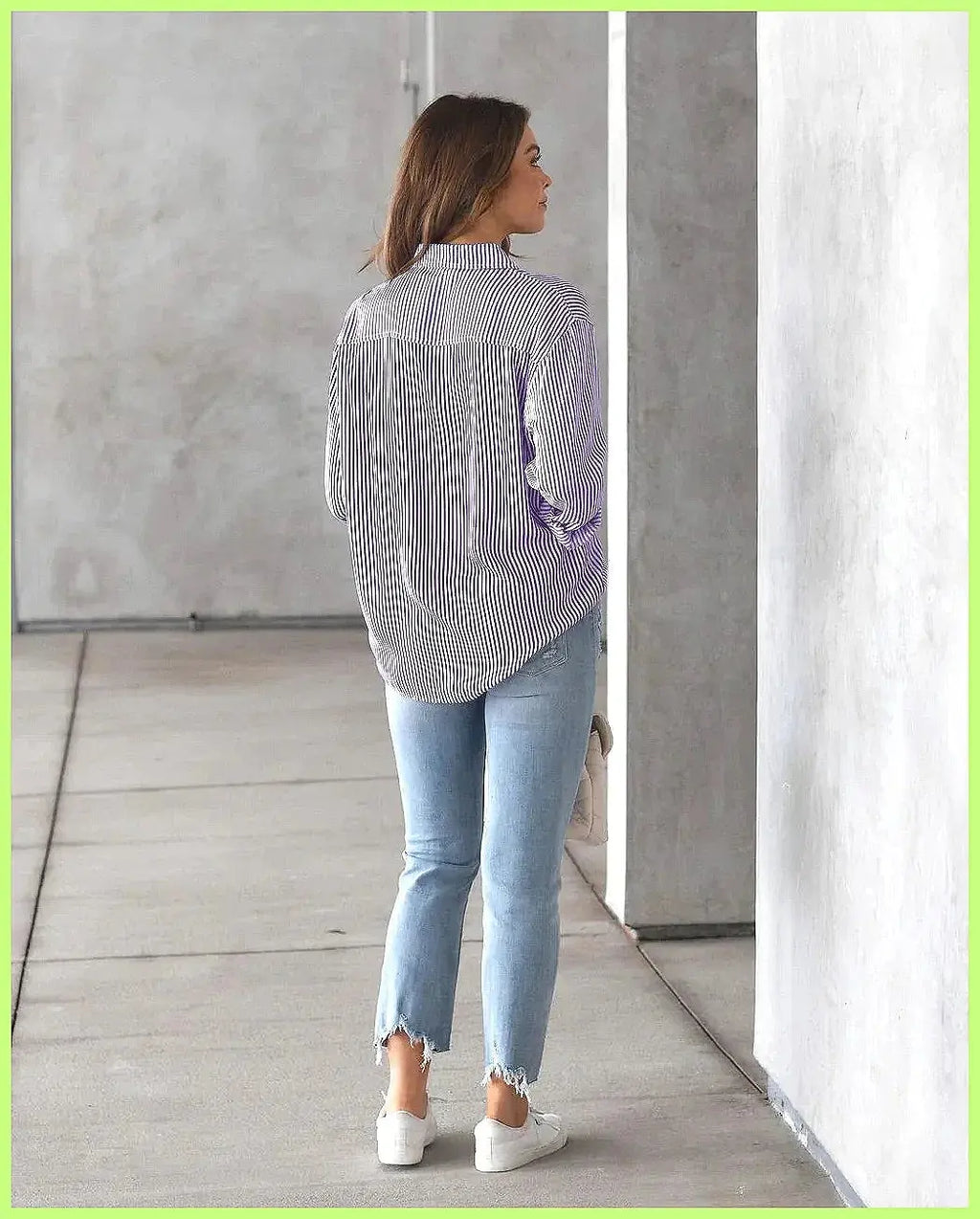 2025 New Striped Oversized Cotton Top, Elegant Lapel Long Sleeve Loose Casual Blouse for Women Aurexia off
