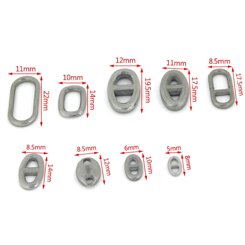 10Pcs Stainless Steel Double Hole Oval Connector Charms Jewelry Making Findings Accessories Aurexia off