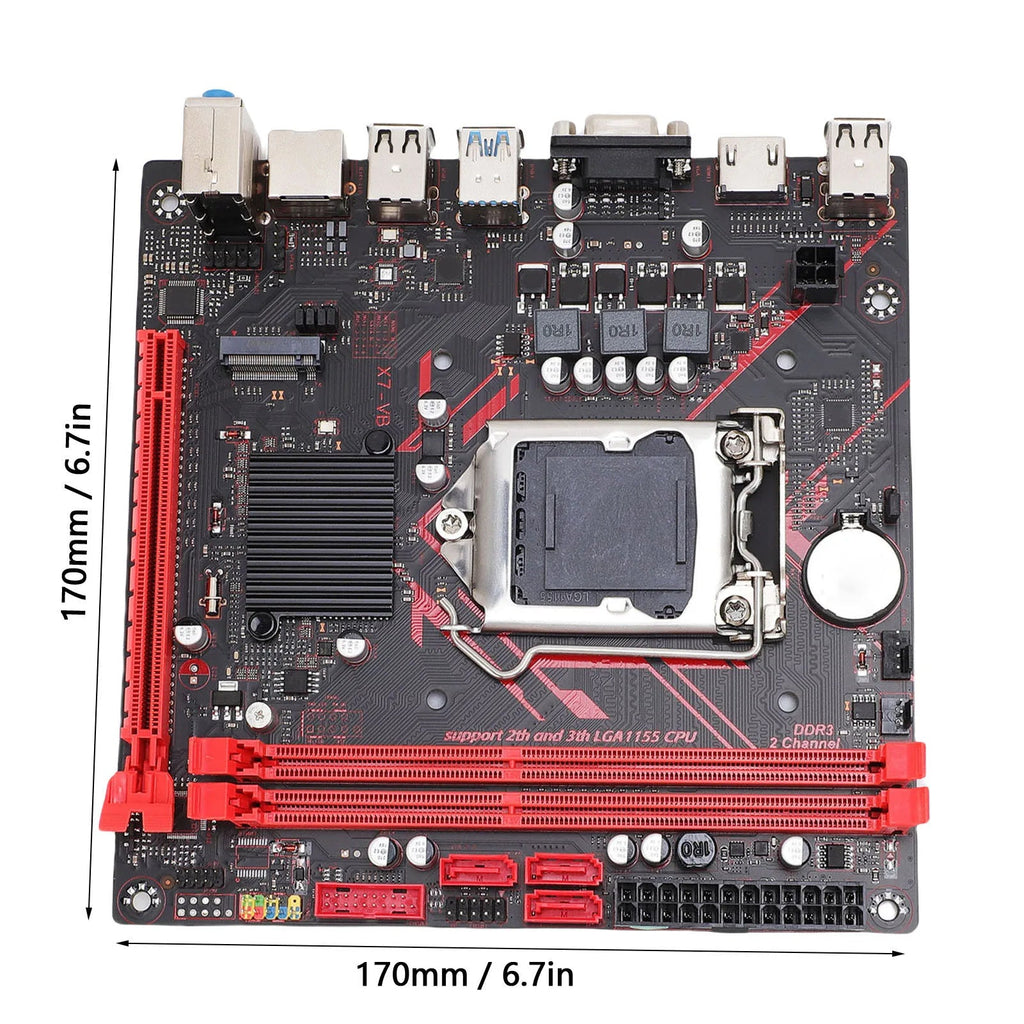 Computer Motherboard for Replacement 2xDDR3 Serial ATA 2.0x3 16GB Supports Extended PCIE2.0 6Gbps ITX Computer Motherboard Aurexia off