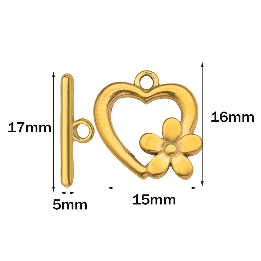 5 Sets Stainless Steel Toggle Clasp T-bar Closure Ring Fastener Hook End Connectors for DIY Necklace Bracelet Jewelry Making Aurexia off