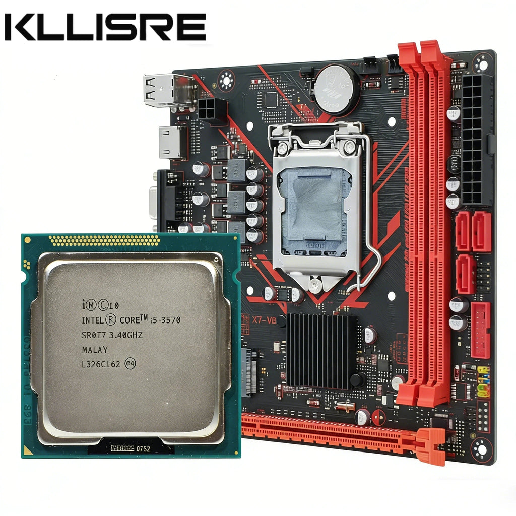 Kllisre B75 Mainboard LGA 1155 Socket DDR3 M.2 NVMe with  Intel  i5 3570 Cpu Aurexia off