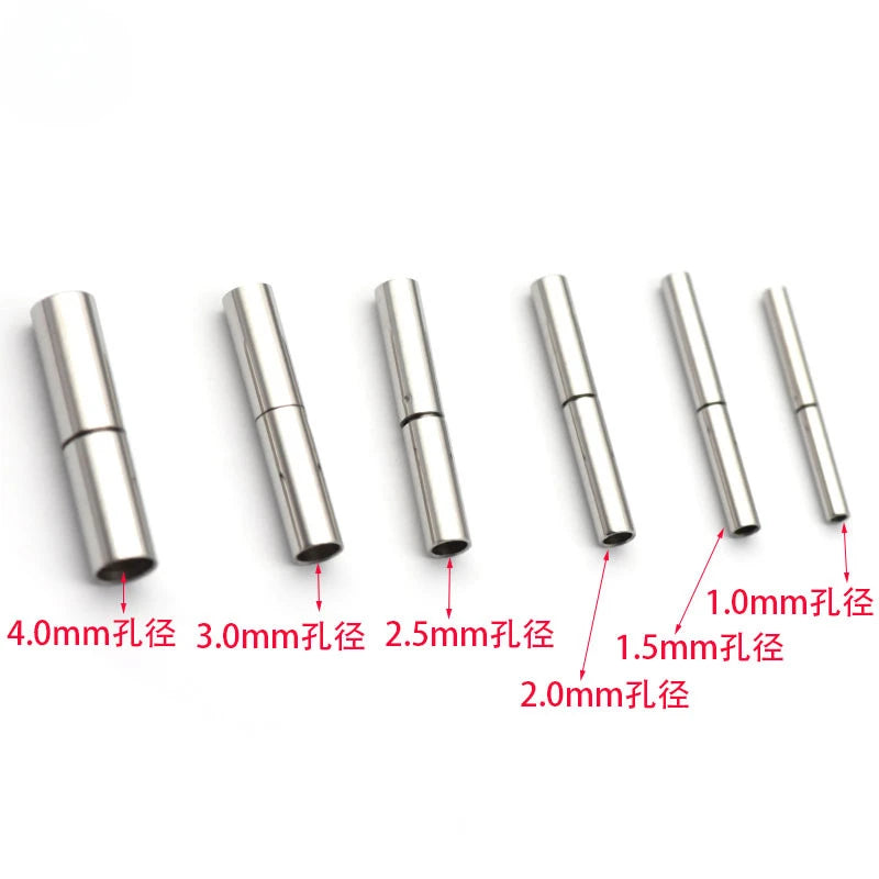 5Pcs/Lot Stainless Steel Spring Buckle Straight Through Titanium Steel Safety Lock Clasp Wax Rope Bracelet Diy Jewelry Making Aurexia off