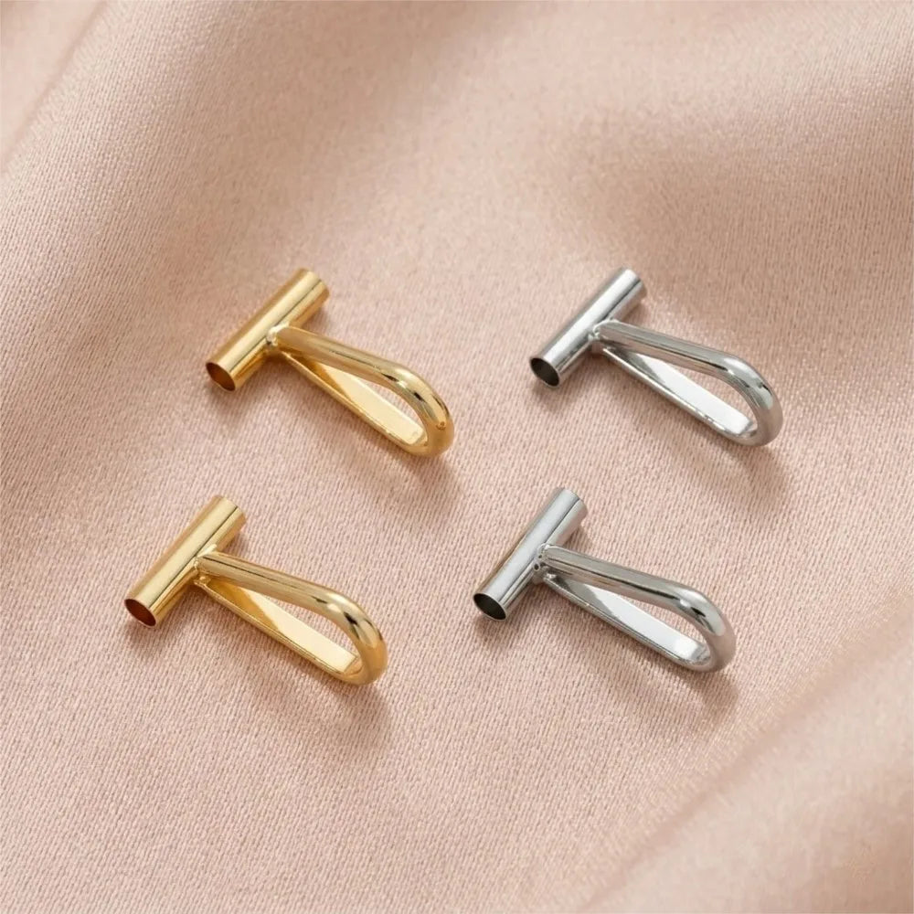 2pcs 14K Brass Vertical Pin to Pendant Brooch Necklace Keychain Converters Tube Design with Bail Convert for DIY Jewelry Making Aurexia off