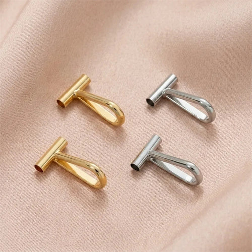 2pcs 14K Brass Vertical Pin to Pendant Brooch Necklace Keychain Converters Tube Design with Bail Convert for DIY Jewelry Making Aurexia off