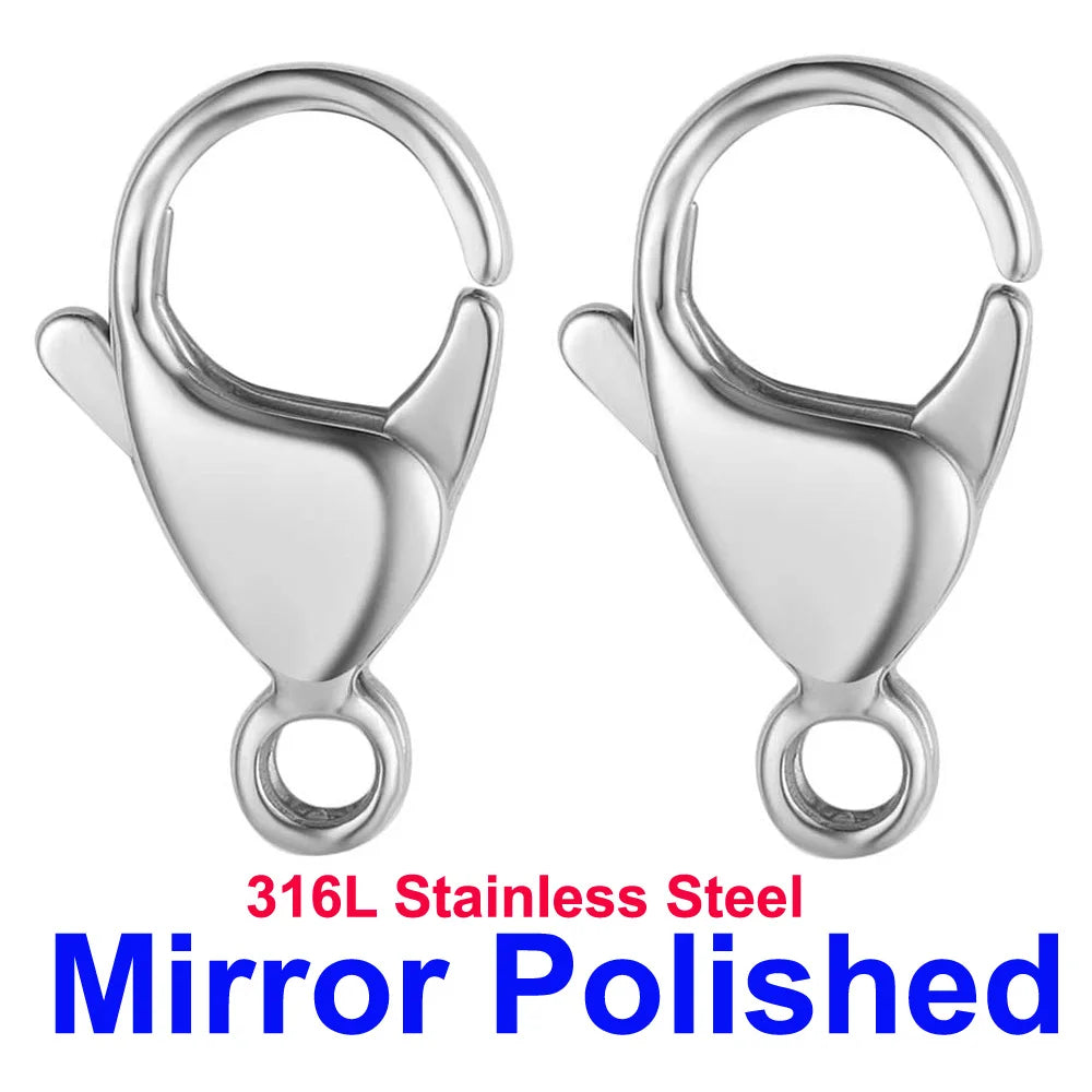 20/30/40 316L Stainless Steel Lobster Clasps Wholesale Mirror Polished 9-19mm 18k Gold Vacuum Plated Diy Jewelry Making Findings Aurexia off