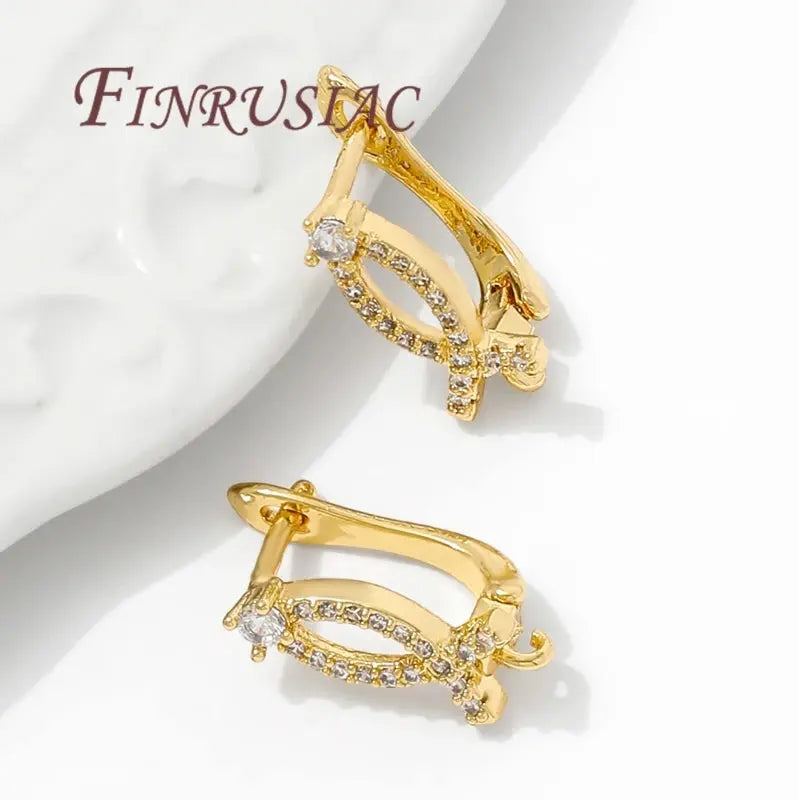 18K Gold Plated,Anti-Allergy Earring Hook Clasps,Supplies For Jewelry,Fasteners Earwires,Earrings Fixtures Accessories Aurexia off