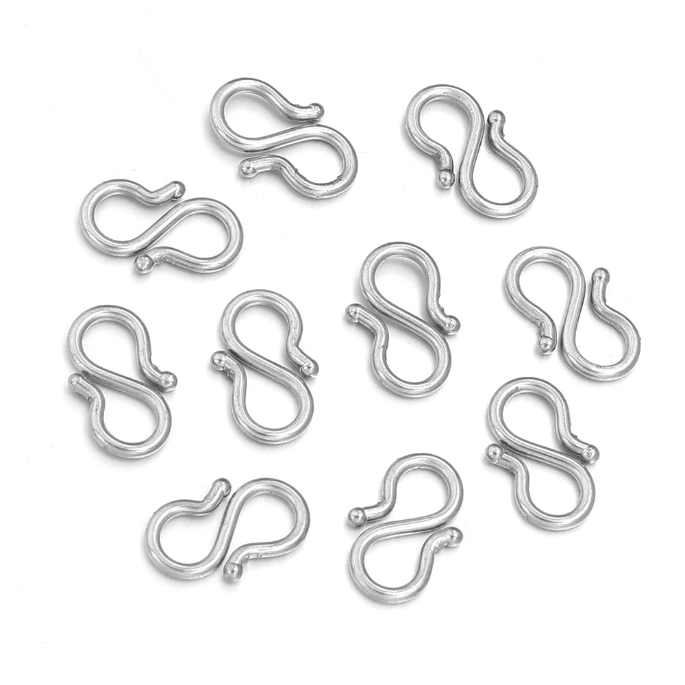 20Pcs Stainless Steel Gold Color S M Shape End Clasps Hooks Chain Connectors For Bracelet Necklace DIY Jewelry Making Supplies Aurexia off