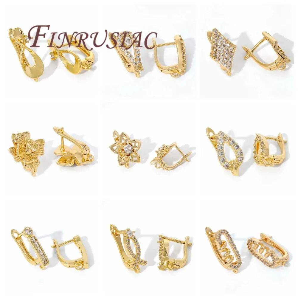 18K Gold Plated,Anti-Allergy Earring Hook Clasps,Supplies For Jewelry,Fasteners Earwires,Earrings Fixtures Accessories Aurexia off