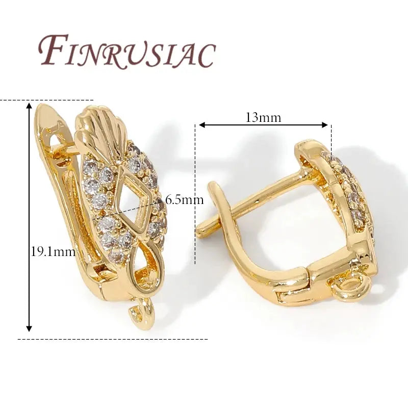 18K Gold Plated,Anti-Allergy Earring Hook Clasps,Supplies For Jewelry,Fasteners Earwires,Earrings Fixtures Accessories Aurexia off