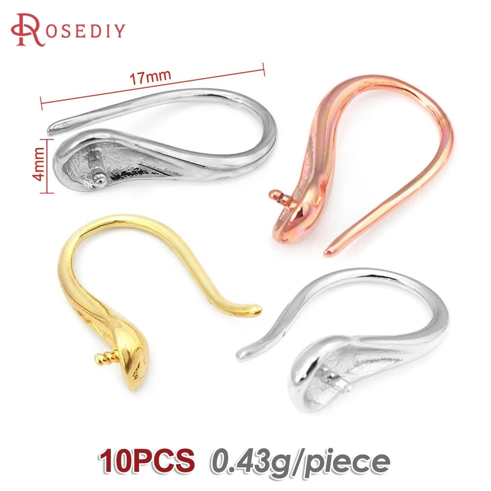 18K Gold Color Brass Can fit Half Hole Beads with Half Pins Earrings Hooks High Quality Jewelry Making Diy Findings Accessories Aurexia off