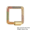 Juya Handmade Zirconia 18K Gold Plated Decorative Copper Pendant Carabiner Screw Bolt Lock Clasps For DIY Punk Jewelry Making Aurexia off