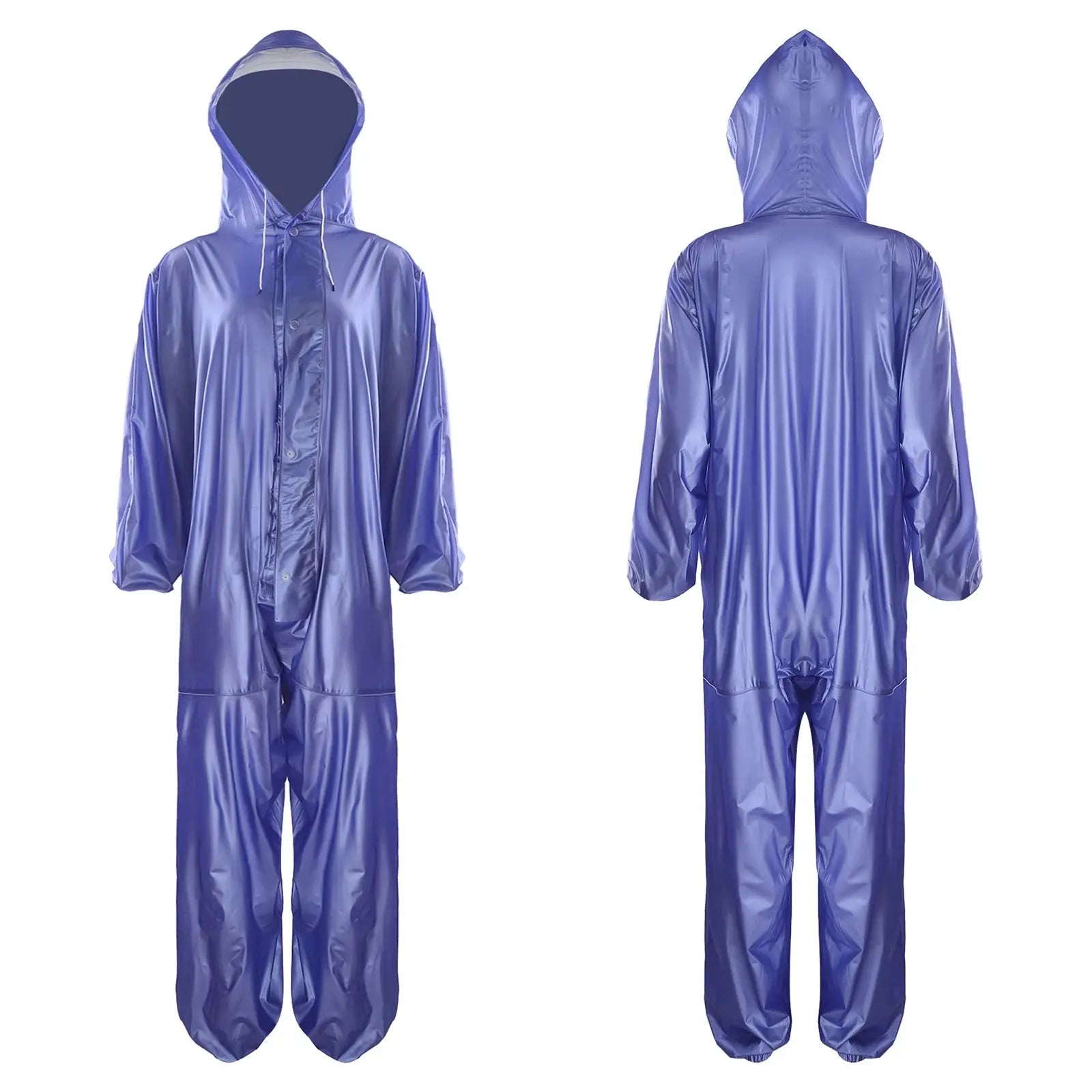 Adults Transparent Full-body Hooded Raincoat Portable Convenient One-piece Waterproof Raincoat Jumpsuit for Outdoor Workwear Aurexia off