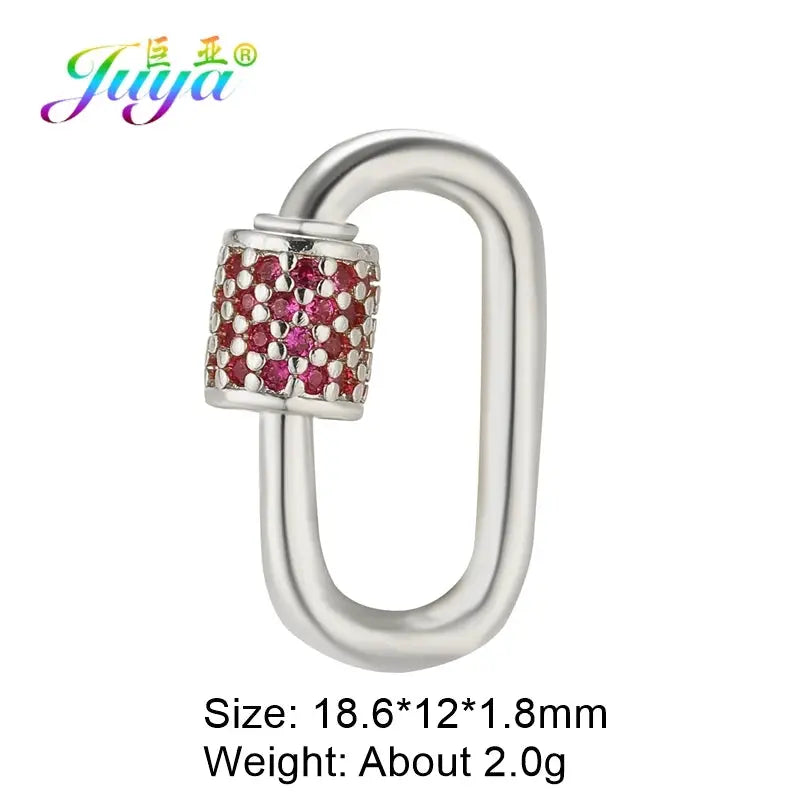 Juya DIY Decoration Carabiner Fastener Spring Lobster Screw Locket Clasps Accessories For Keychain Necklace Making Aurexia off