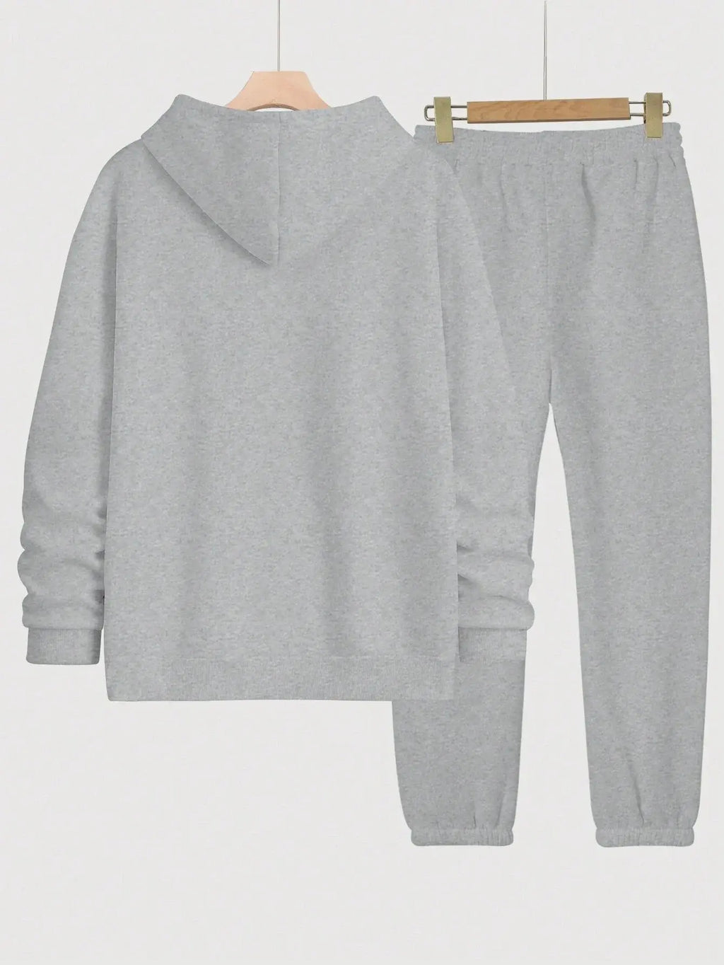 Real Women Hustle Hard Hoodie Sweatpants Set Gray Casual Sportswear Aurexia off