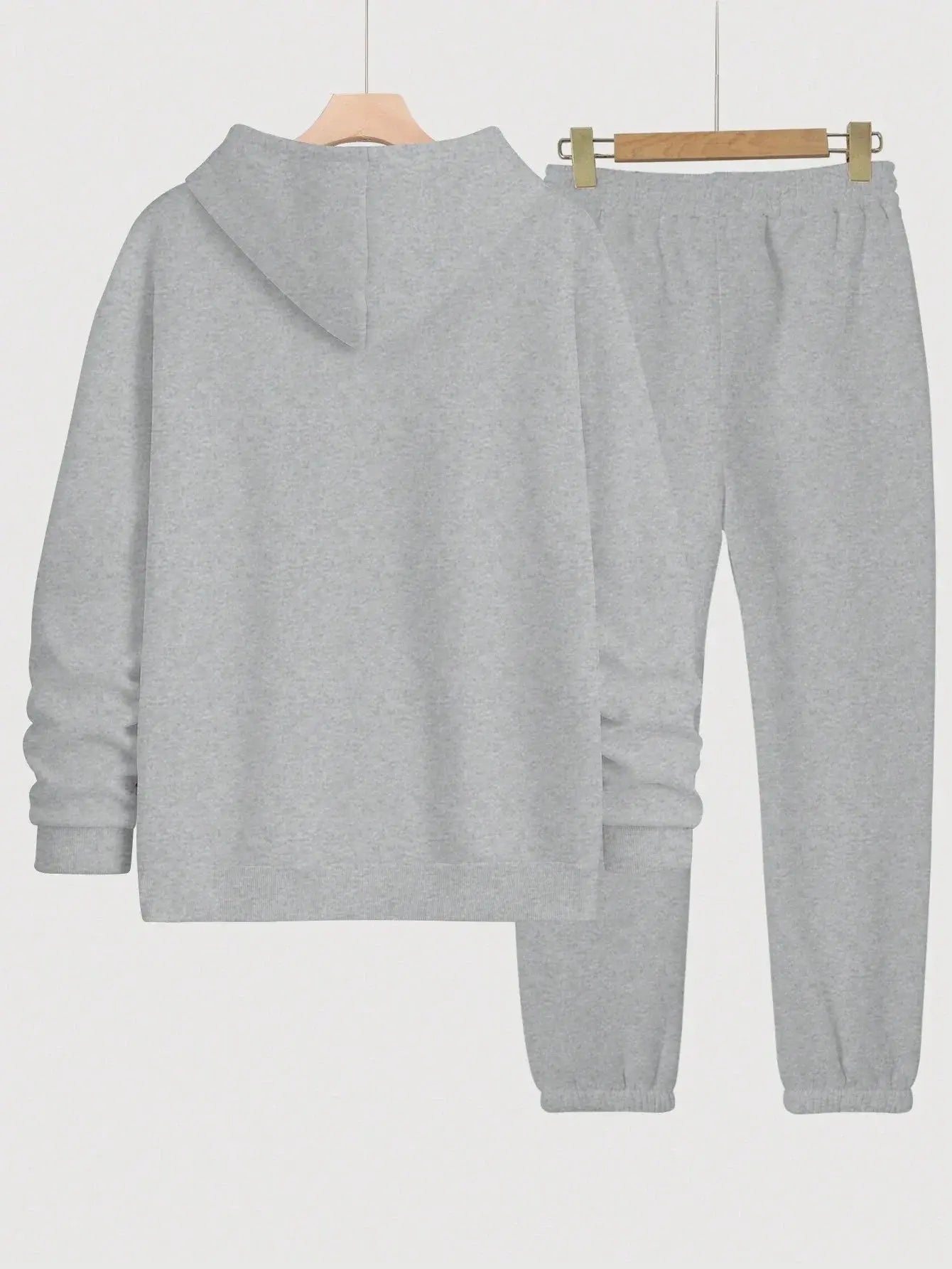 Real Women Hustle Hard Hoodie Sweatpants Set Gray Casual Sportswear Aurexia off