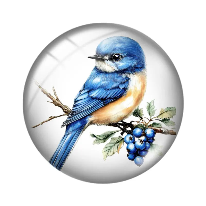 Blue Delft Birds Clipart  12mm/18mm/20mm/25mm Round Photo glass cabochon demo flat back Making findings Aurexia off