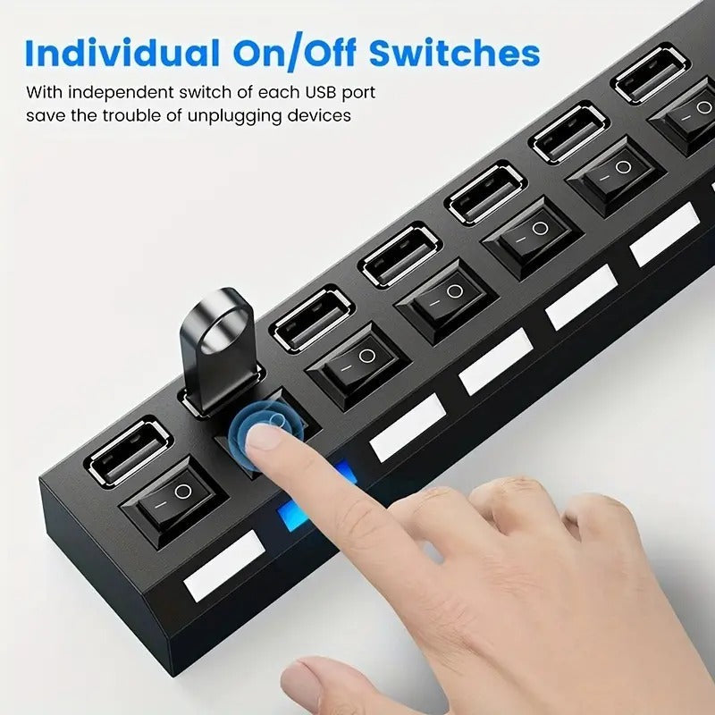 QuadPort USB Hub with Switches Aurexia off