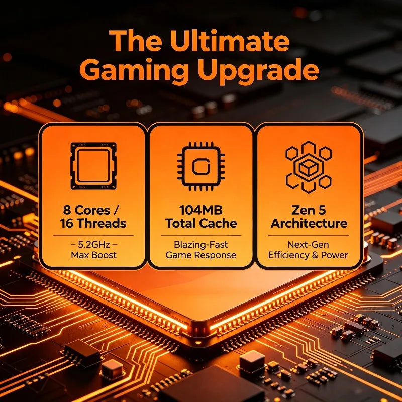 AMD Ryzen 7 9800X3D 8-Core 16-Thread Zen5 4nm 4.7GHz 5.2GHz AM5 104MB 3D V-Cache 120W DDR5 Gaming Desktop CPU Processor Aurexia off