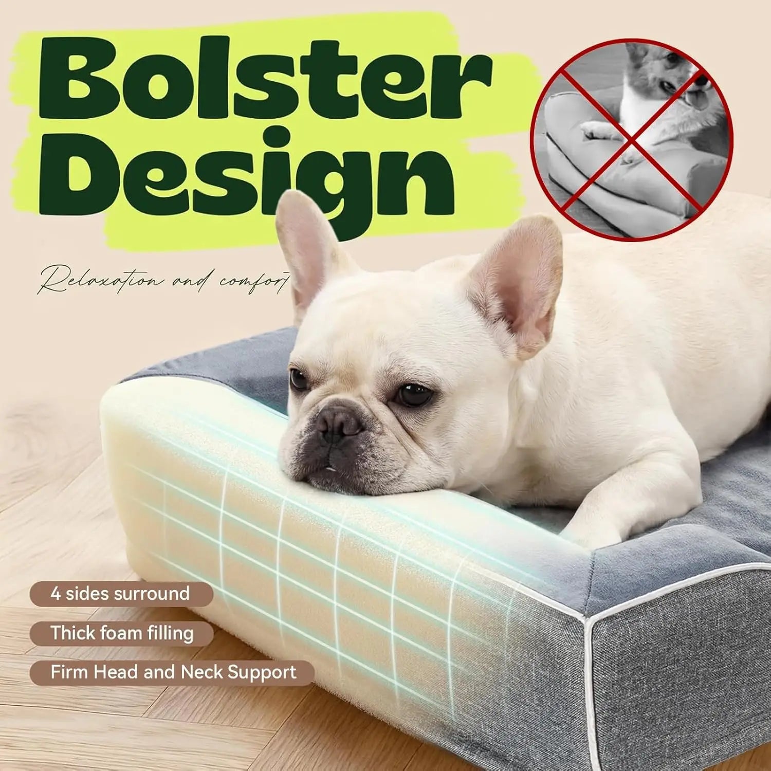 Medium Orthopedic Dog Bed with Cooling Gel & Washable Cover, Relieves Joint Pain, Waterproof, Dark Grey Aurexia off