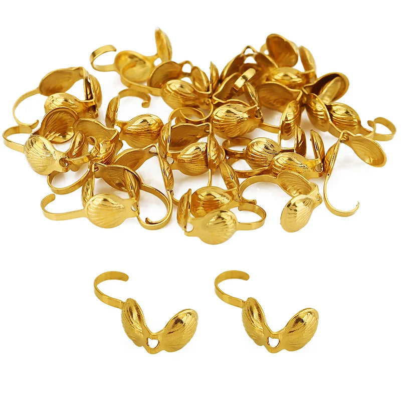 20pcs Never Fade PVD Stainless Steel Necklace Connectors Crimp Beads End Clasps Hooks Beading Supplies Jewelry Bracelet Making Aurexia off