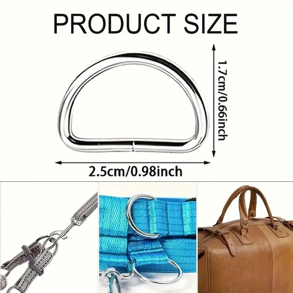 30/60/100Pcs D-ring buckle stainless steel semi-circular D-ring adjustable hardware bag belt process DIY accessories Aurexia off