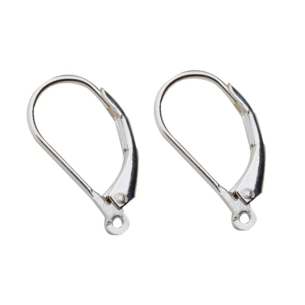 Solid 925 Sterling Silver Hinged French Leverback Eearwire Hook Findings , snap hook for Earring Jewelry DIY Aurexia off