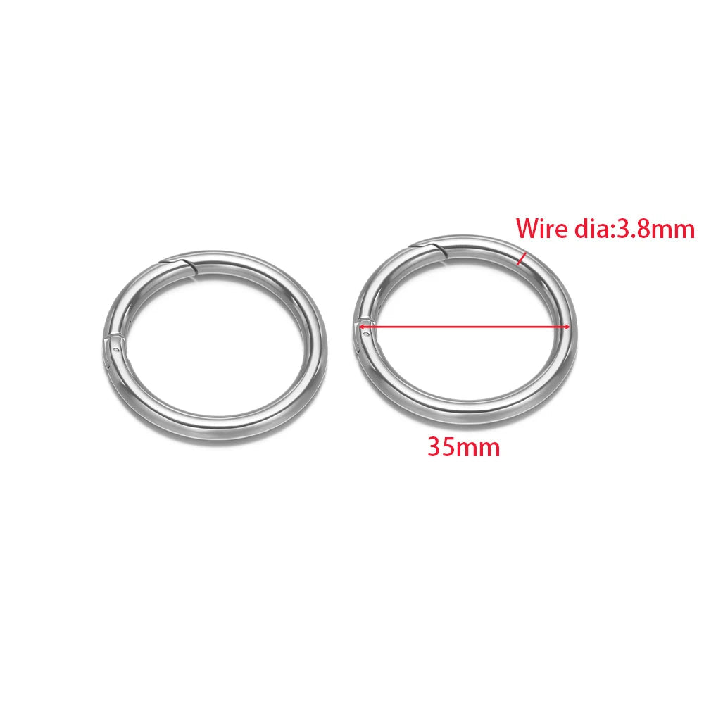 2Pcs/Lot Round Spring Clasps Stainless Steel Gold Plated Keyrings Buckles Connectors for DIY Jewelry Bag Hooks Making Components Aurexia off
