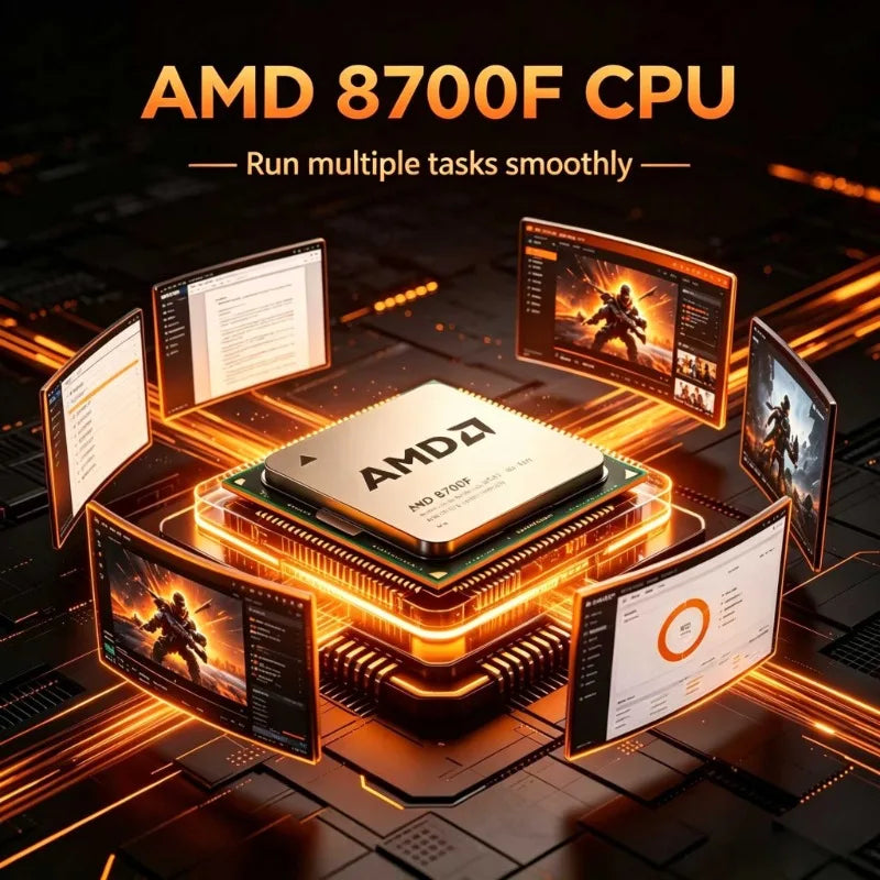 AMD Ryzen 7 8700F Desktop CPU Zen4 4nm 8C16T 5.0GHz 24MB Cache AM5 65W No IGPU AI High Performance Gaming Office Chip Aurexia off