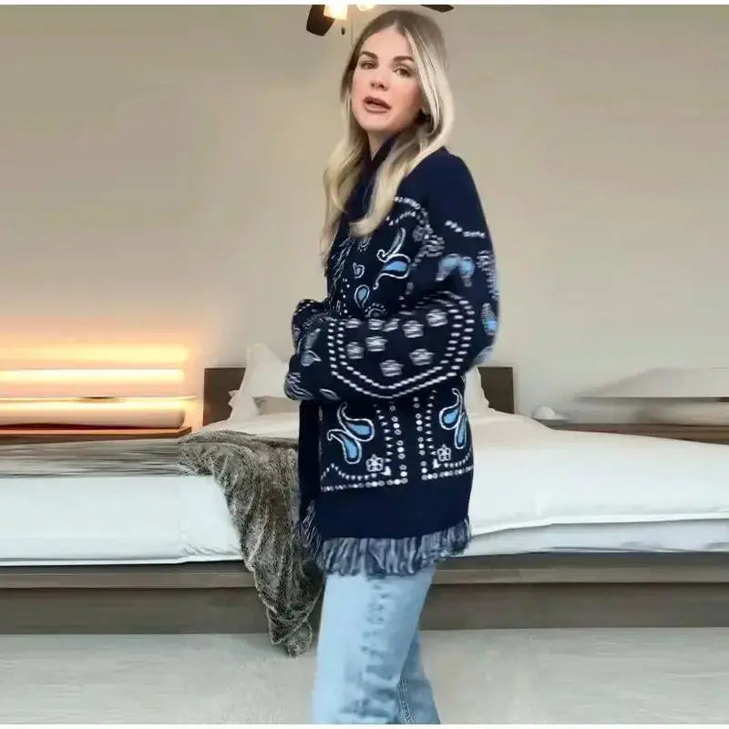 2026 Spring & Autumn New Arrival Women's V-Neck Long Sleeve Knit  Street Casual Outerwear Warm Cozy Sweater for Ladies Aurexia off