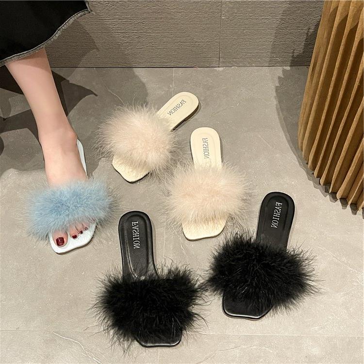 Women's Summer Fashion Flat Fur Slippers Aurexia off