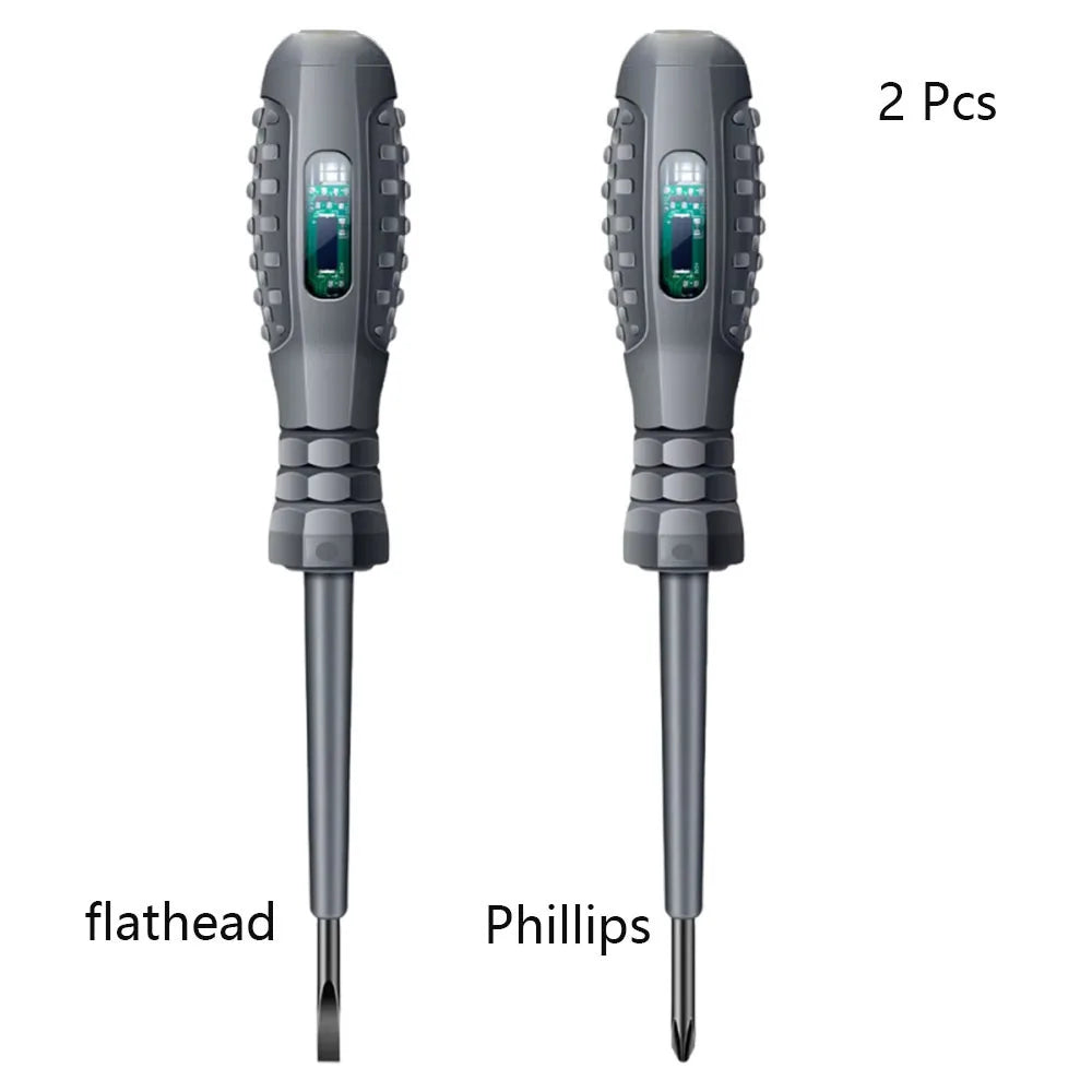 Multifunctional Electrician Test Screwdriver AC Non-contact Induction Test Pen Voltage Tester 70-600V Red Green Induction Lights Aurexia off