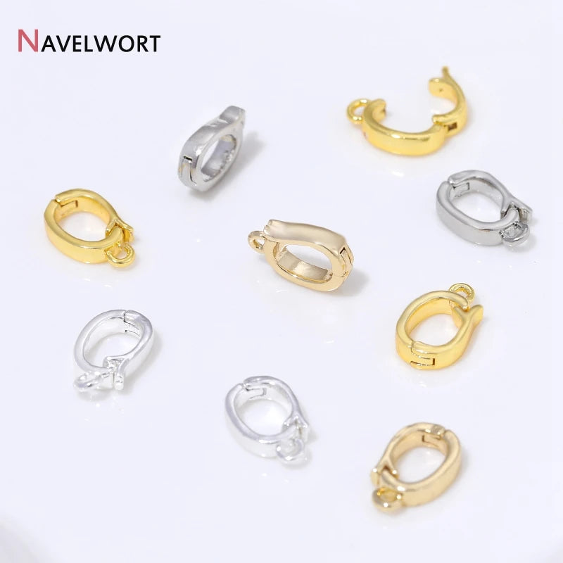 14K/18K Gold Plated Brass Metal Hinged Necklace Enhancer For Necklace Making Accessories Pendant Bail Clasps Jewelry Materials Aurexia off