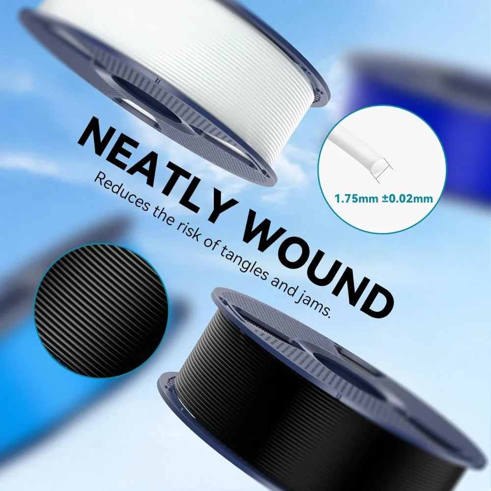 4kg PLA 3D Printer Filament Bundle, 1.75mm Dimensional Accuracy +/- 0.02mm, 4 Spools White, Neatly Wound Vacuum Packed Aurexia off
