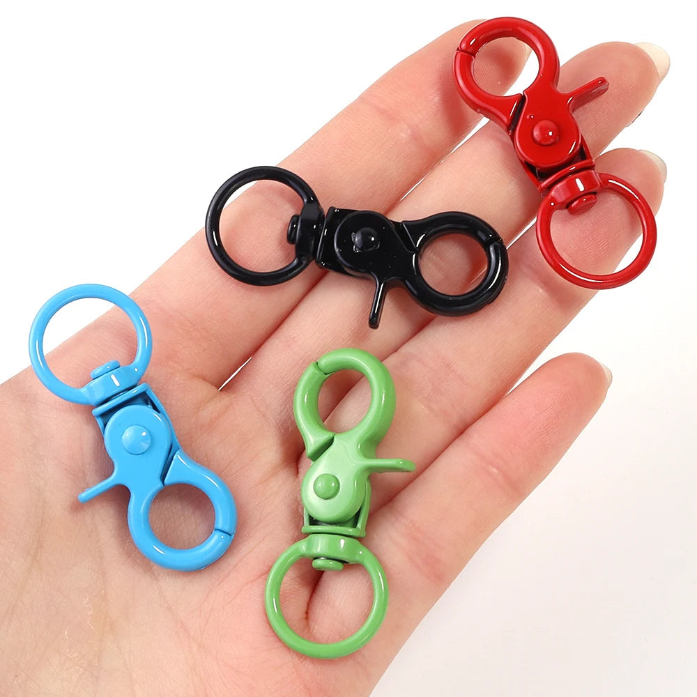 5Pcs/Lot Colorful Swivel Lobster Clasp Hooks Keychain Split Key Ring Connector for Bag Key Chain DIY Jewelry Making Supplies Aurexia off