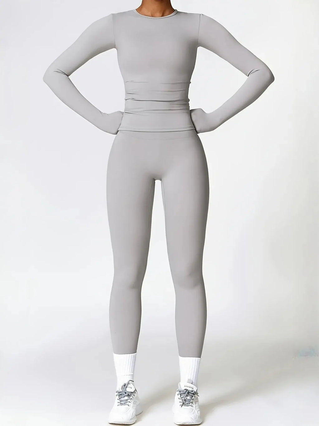 Tight-fitting yoga suit slim long-sleeved outdoor running sports fitness clothing autumn and winter sports women's Pilates Aurexia off