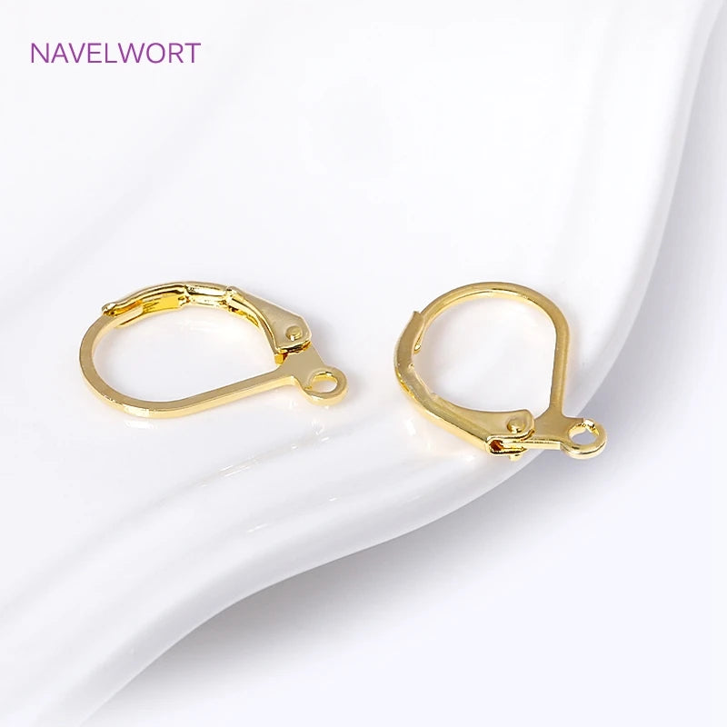 Fashion French Earring Lever-Back Earwires 18K Gold Plated Earring Hooks With Closed Ring For DIY Earring Making Accessories Aurexia off