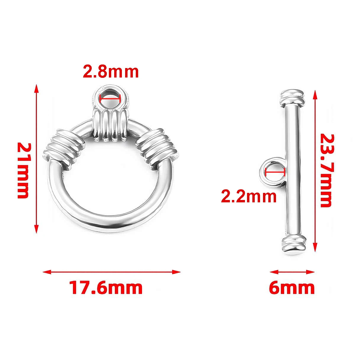 2 Sets Stainless Steel OT Clasp Heart Toggle Clasps Buckle Connector for Necklaces Bracelets Hook DIY Jewelry Making Accessories Aurexia off
