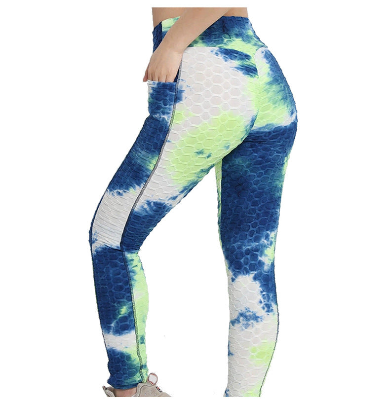 Fashionable Tie-Dye Bubble Pocket Trousers for Women Aurexia off