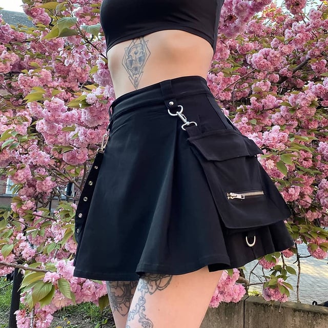 Punk Gothic High Waist Skirt for Women Aurexia off