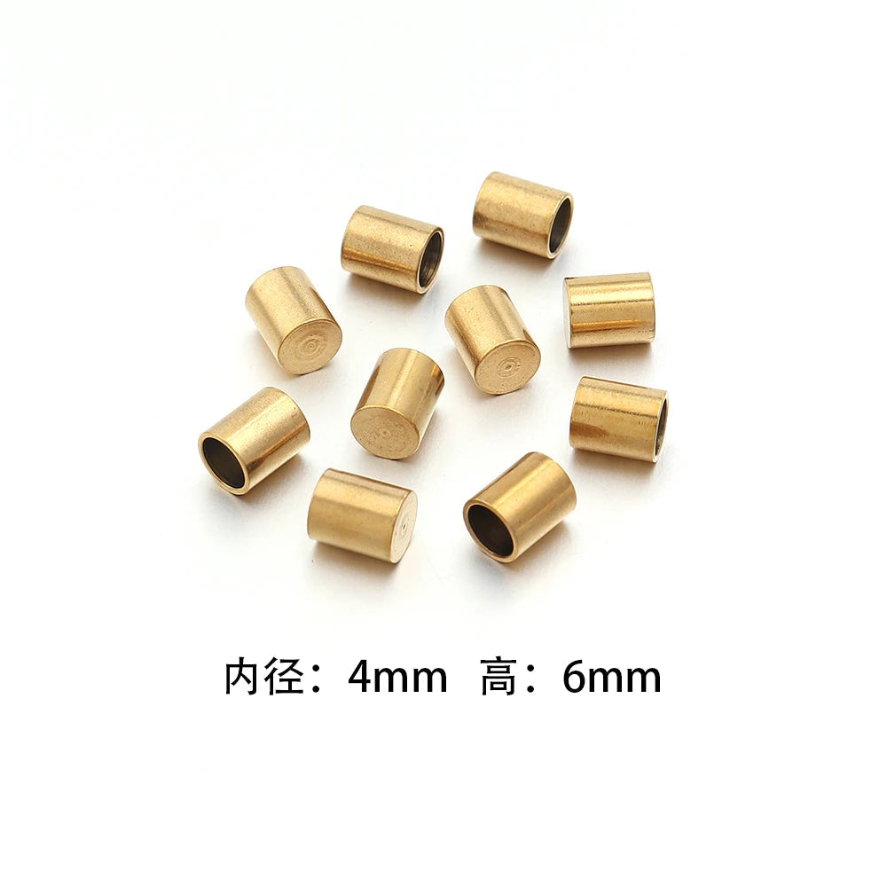 10-20pcs/lot 2-10mm Stainless Steel Leather Cord Clasp Crimp End Caps For Necklace Bracelet Connectors Jewelry Making Supplies Aurexia off