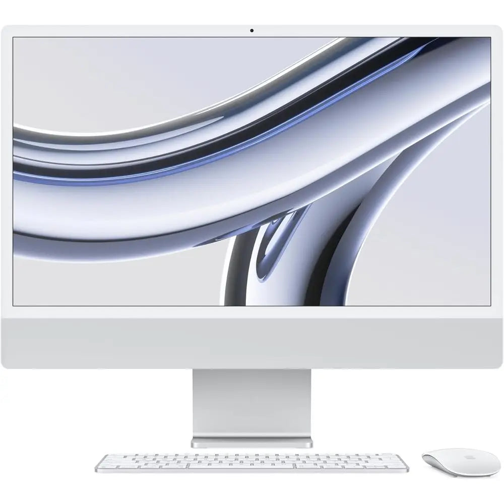 2023 iwith M3 Chip with 8-core CPU (24-inch, 8GB , 512GB SSD Storage) Silver (Renewed) Aurexia off