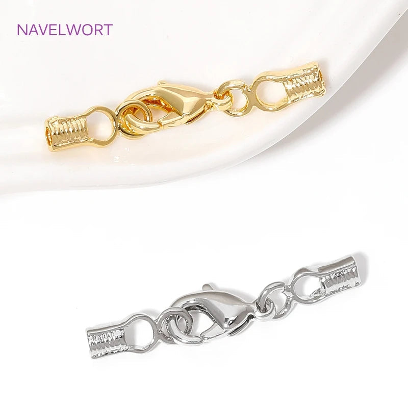 18K Gold Plated Brass Lobster Clasps Connector,Jewellery End Caps Fastener Clasp For DIY Bracelet Jewelry Making Accessories Aurexia off